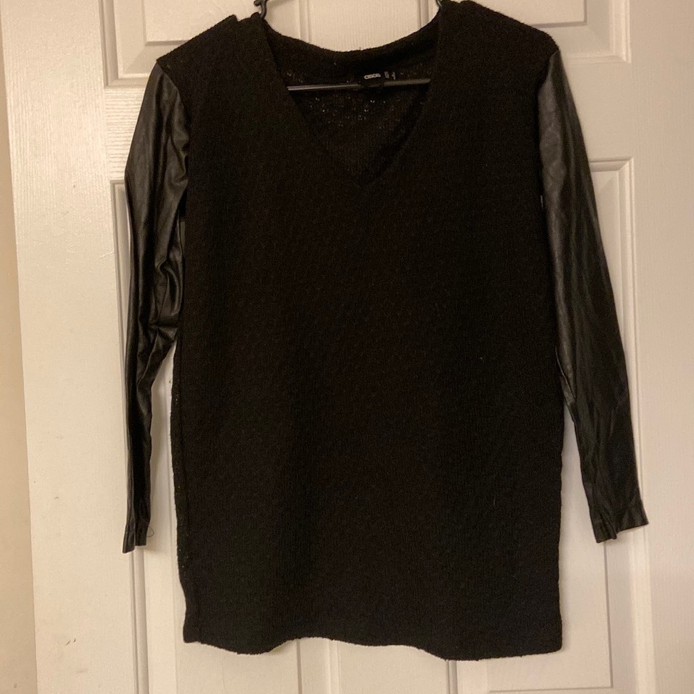 Asos sweater with pu sleeve
